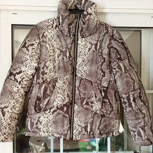 Me Jane Snake Print Puffer Jacket